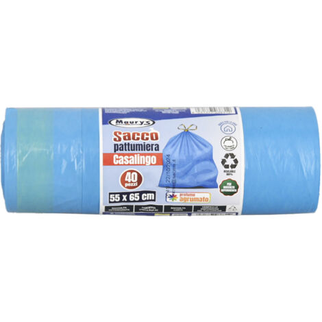 MAURY'S SACCHI PER PATTUMIERA 55X65CM IN ROTOLO DA 40 PEZZI AZZURRI
