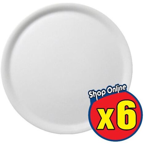 KIT 6 NAPOLI PIATTO PIZZA IN CERAMICA DA 33 CM BIANCO