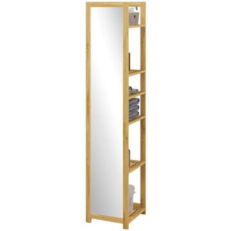 Scaffale Bagno Mobile In Legno Di Pino 120x60x30cm - 4 Ripiani A Doghe, Salvaspazio - Foto 11
