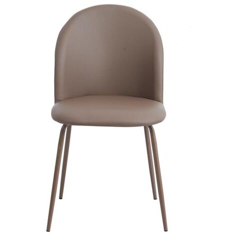 SEDIA BONNIE CON AMPIO SCHIENALE DI COLORE TORTORA 45X55X82 CM