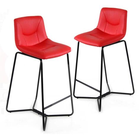 SGABELLO SEUL CON SEDUTA IMBOTTITA E STRUTTURA ALLUMINIO 44X50X70/94 CM ROSSO (1/2)