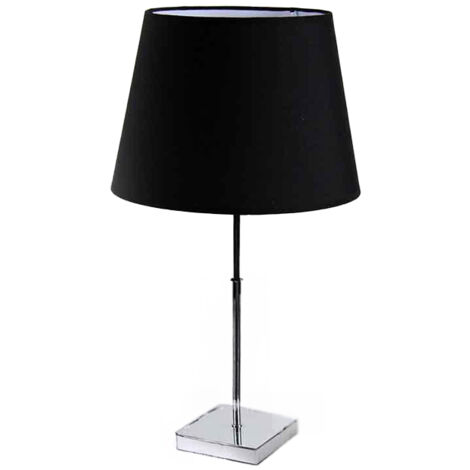 LAMPADA LUMETTO MODERNO CON BASE QUADRATA IN ACCIAIO E PARALUME NERO 30 X H 53 CM (1/4)