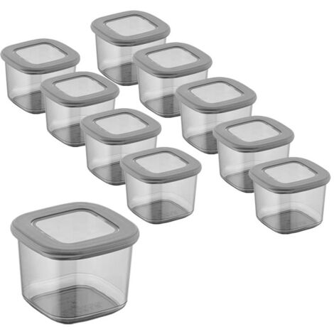 MAURY'S SET 10 PZ BLACKY BARATTOLO QUADRATO 10X10X8 H CHIUSURA ERMETICA (1/3)
