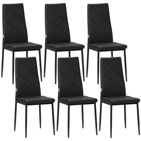 Set Di 2 Sedie Da Pranzo Moderne In Ecopelle Grigia | Schienale Alto Con Gambe In Metallo