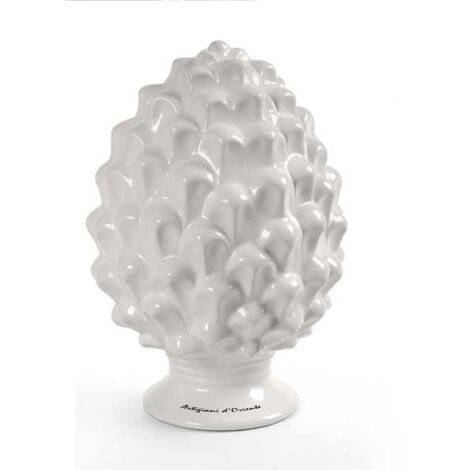 PIGNA BIANCA IN CERAMICA IDEA ARREDO 14X14X22 CM DA TAVOLO ARTIGIANI D'ORIENTE