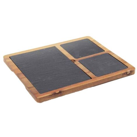Decorazioni per interni Vassoio in legno TRAY vassoio stile rustico vassoio in legno 30 x 30 cm