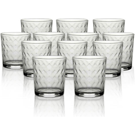 SET DI 12 BICCHIERI MODELLO ZIG ZAG REALIZZATI IN VETRO PER ACQUA CAPIENZA DA 250 ML