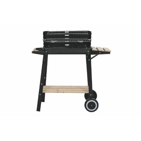 SUN-DAY BARBECUE CON RUOTE IN ACCIAIO INOX E LEGNO