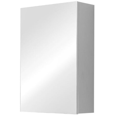 PENSILE BAGNO COLORE BIANCO CON SPECCHIO E ANTA REVERSIBILE (1/4)