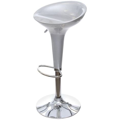 MAURY'S SGABELLO BAR CUCINA QUICK SILVER ARGENTO DESIGN MODERNO ABS E METALLO