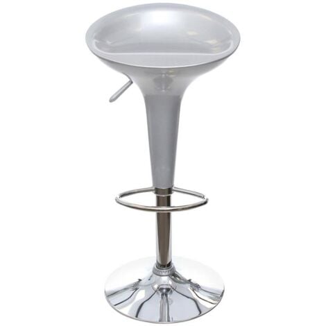 MAURY'S SGABELLO BAR CUCINA QUICK SILVER ARGENTO DESIGN MODERNO ABS E METALLO