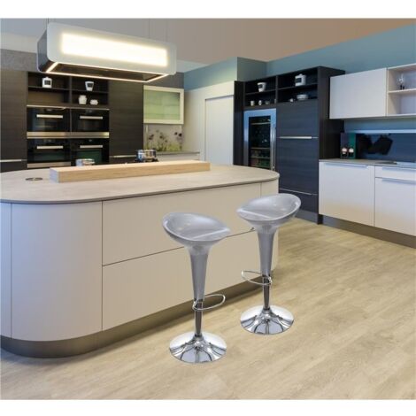 MAURY'S SGABELLO BAR CUCINA QUICK SILVER ARGENTO DESIGN MODERNO ABS E METALLO