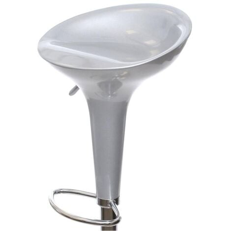 MAURY'S SGABELLO BAR CUCINA QUICK SILVER ARGENTO DESIGN MODERNO ABS E METALLO