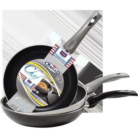 SET 3 PADELLE ANTIGRAFFIO A INDUZIONE MAURY'S CHEF 20 22 24 CM