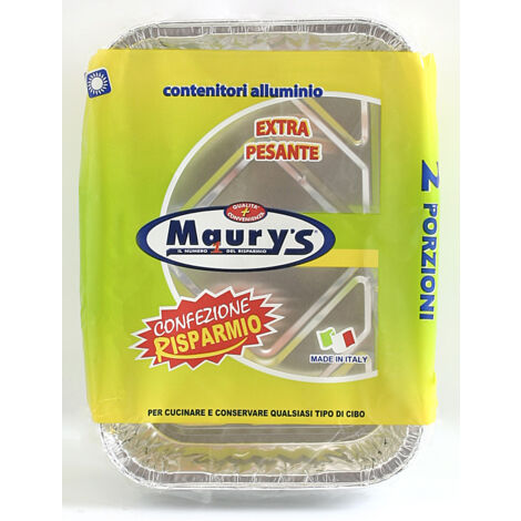 MAURY'S CONTENITORE IN ALLUMINIO 2 PORZIONI 8 PZ (1/2)