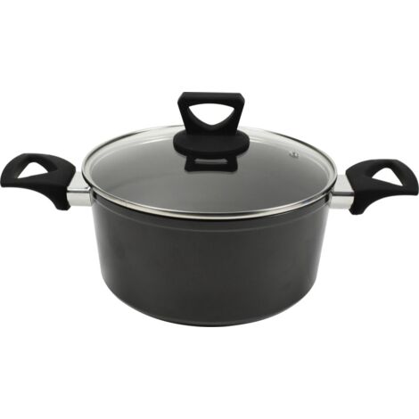 MAURY'S BLACK HAMMER CASSERUOLA CON COPERCHIO IN VETRO 22 CM