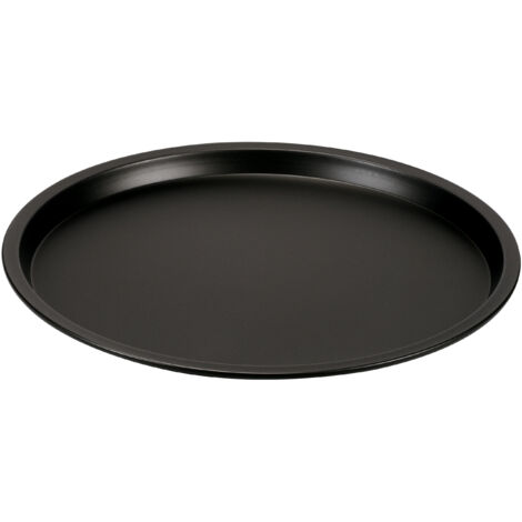 TEGLIA FORNO ANTIADERENTE TONDA 28CM BORDO BASSO PER PIZZA COLORE NERO