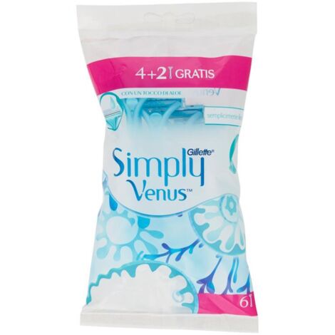 GILLETTE VENUS SIMPLY2 USA&GETTA 4 RASOI + 2 IN OMAGGIO (1/4)
