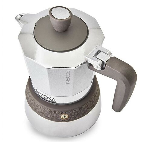 Pedrini 02CF038 Caffettiera Induzione, Acciaio Inossidabile, Steel Moka, 6  tazze