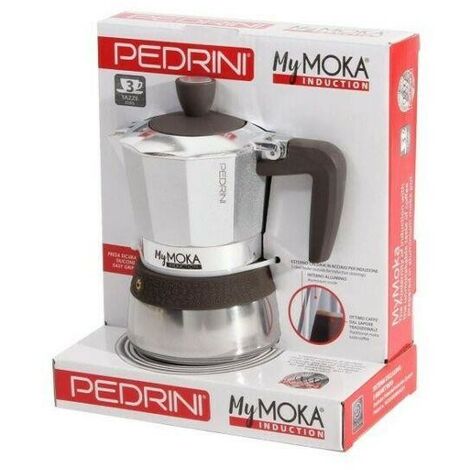 PEDRINI MY MOKA CAFFETTIERA 2 TAZZE INDUZIONE ACCIAIO INOX SILICONE