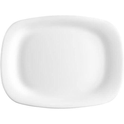 Piatto piano PARMA bianco 18x21 cm in vetro opale infrangibile per tavola cucina ristorante hotel casa bormioli
