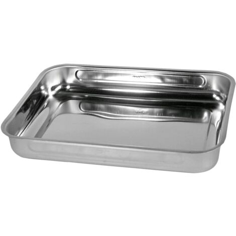 ROSTIERA TEGLIA RETTANGOLARE IN ACCIAIO INOX 35X26 (1/2)
