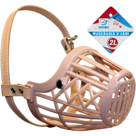 MUSERUOLA PER CANI IN PLASTICA ANTISTRESS CON CINTURINO IN CUOIO DIAMETRO 10 CM (1/2)