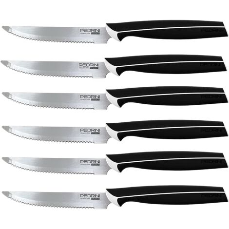PEDRINI MASTER SET 6 COLTELLI DA BISTECCA ACCIAIO INOSSIDABILE NERO 6 PEZZI