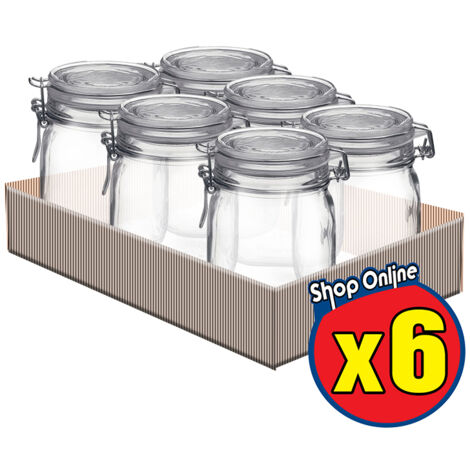 6 PZ FIDO VASO BARATTOLO ERMETICO 750 CC
