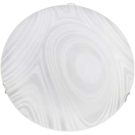Plafoniera 1xE27 Ganci Cromo Vetro Lastra Bianco Sabbiato E-Energy Aron