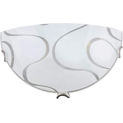Applique da interno e - energy onda in vetro 15 x 30 cm bianca 1 x e27