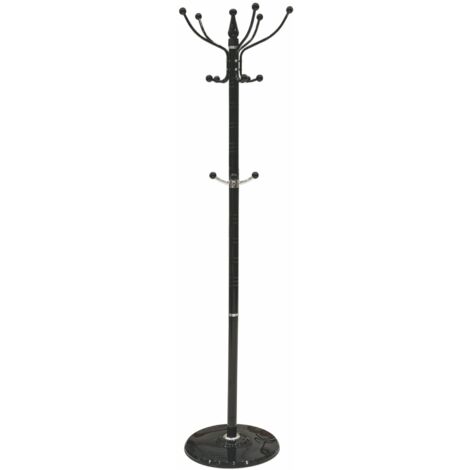APPENDIABITI CON GANCI NERO IN FERRO Ø 40 X H. 167 CM - 6 GANCI