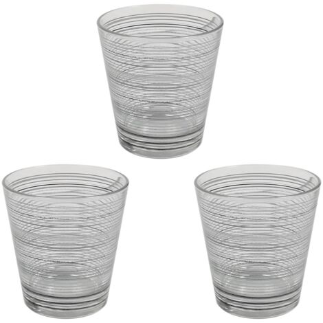 MAURY'S ROUND BICCHIERE ACQUA IN VETRO 3 PEZZI GRIGIO