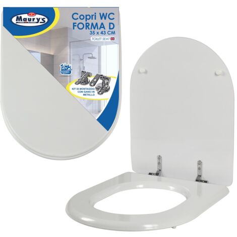 MAURY'S COPRI WC FORMA D BIANCO KIT INCLUSO 35 X 43