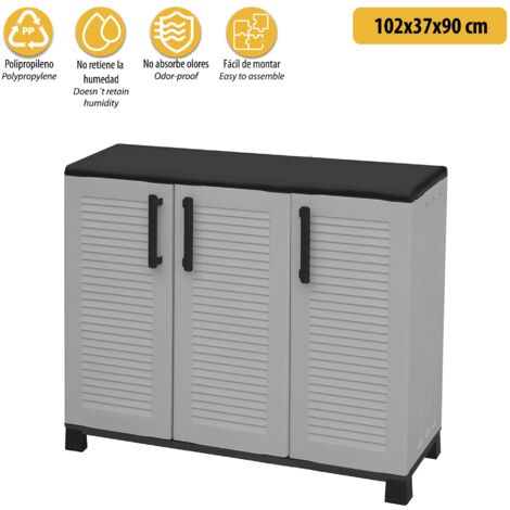 Armadio Modulare A 1 Anta In Plastica Grigio - 35x39.5x86 Cm, Con Scaffale, Per Interni/Esterni