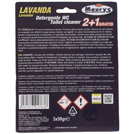 MAURY'S DETERGENTE PER TAVOLETTA WC 2+1 LAVANDA