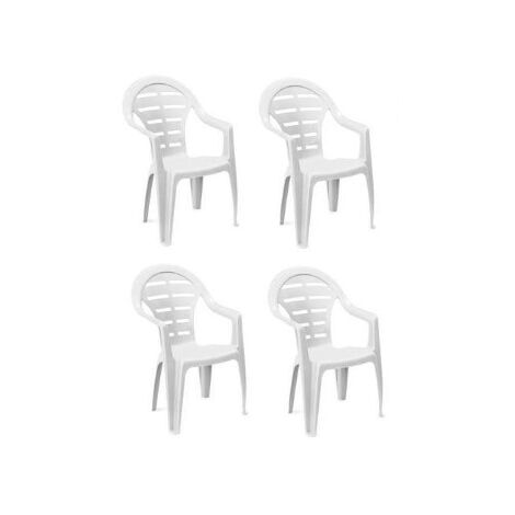 SET 4 SEDIE DA GIARDINO MOYO IN POLIPROPILENE COLORE BIANCO 54 X 56 X 81 CM (1/4)