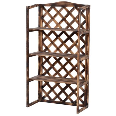 SCAFFALATURA FIORIERA PER PIANTE A 3 RIPIANI IN LEGNO DI ABETE 80 X 40 X 150 CM