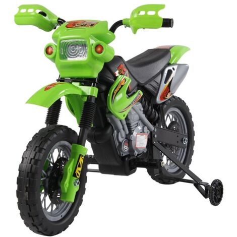 MOTO DA CROSS ELETTRICA PER BAMBINI CON ROTELLE VERDE