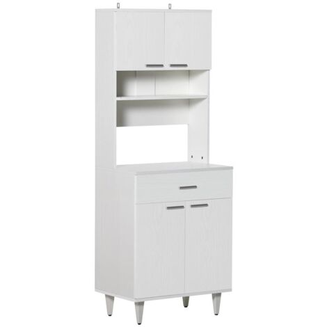 CREDENZA ALTA DA CUCINA MADIA CLASSICA BIANCA IN LEGNO (1/5)