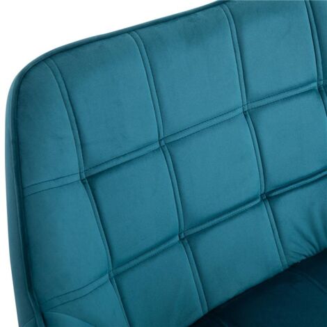 POLTRONCINA DAL DESIGN SCANDINAVO IN LEGNO E VELLUTO COLOR PETROLIO
