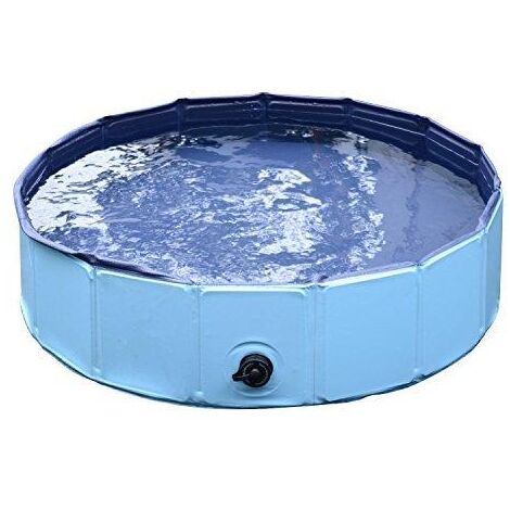 PISCINA PER CANI PORTATILE E PIEGHEVOLE IN PVC Ø80 X 20 CM BLU