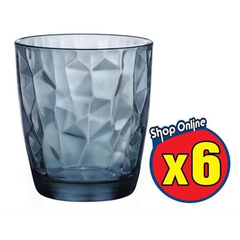 SET DA 6 BICCHIERI BORMIOLI DIAMOND ACQUA BLU