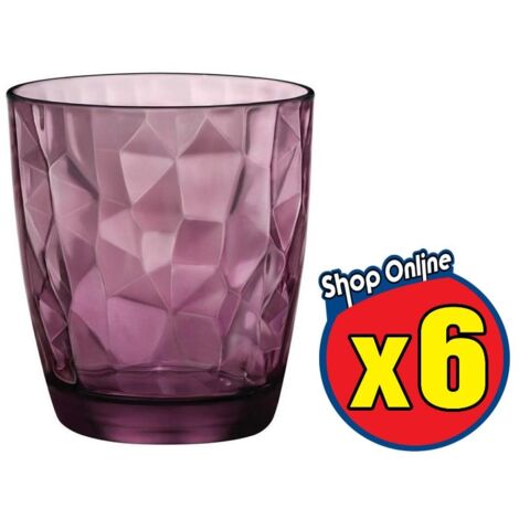 SET DA 6 BICCHIERI BORMIOLI DIAMOND ACQUA PURPLE