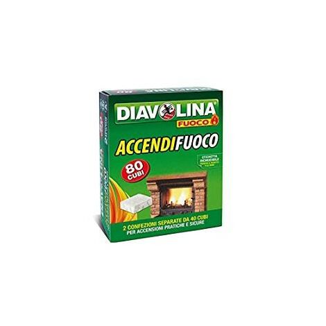 Diavolina Accendifuoco Per Legno e Carbonella 40 Cubetti