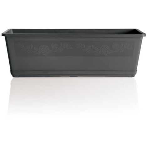 VASO BALCONELLA CON SOTTOVASO 40 CM COLORE ANTRACITE (1/3)