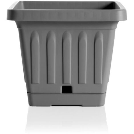 BAMA VASO DA TERRA QUADRATO 40 X 40 CM COLORE GRIGIO