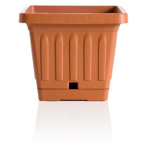 BAMA VASO DA TERRA QUADRATO 50 X 50 X H43 CM COLORE TERRACOTTA