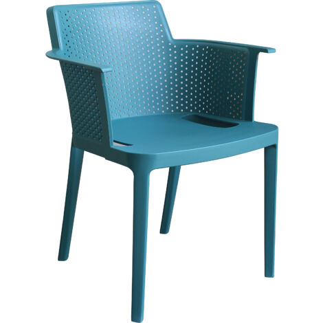 POLTRONA CATHY IN PLASTICA DI COLORE VERDE PETROLIO