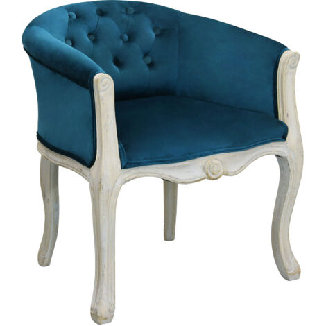 POLTRONA COREEN IN VELLUTO VINTAGE DI COLORE BLU (1/5)